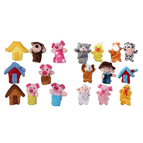 Qianly Fingerpuppen Set 24 Teile Hase Schildkröte Plüschspielzeug, Mehrfarbig6 von Qianly