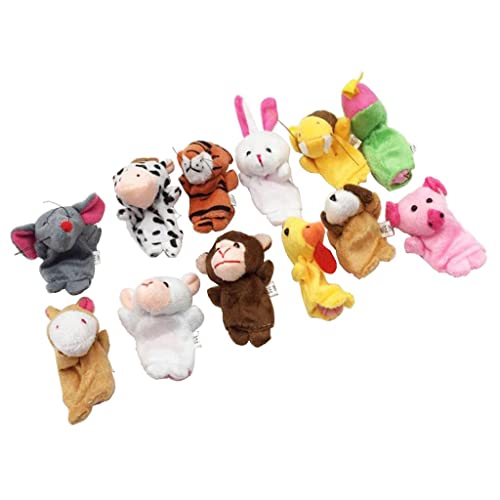 Qianly Fingerpuppen Set 24 Teile Hase Schildkröte Plüschspielzeug, Mehrfarbig7 von Qianly