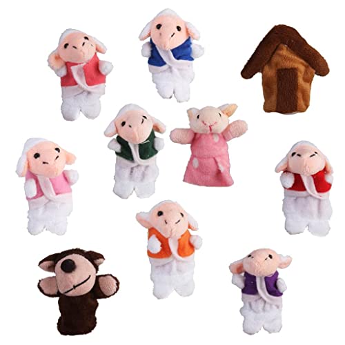 Qianly Fingerpuppen Set mit den Sieben Kleinen Lämmern für Kinder von Qianly