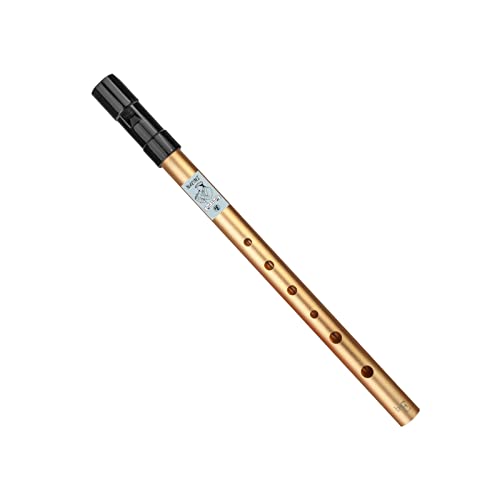 Qianly Flötenpfeife Aus Aluminiumlegierung, Blechpfeife Penny Whistle für Anfänger Und Kinder, 27,5 cm Goldbraun von Qianly