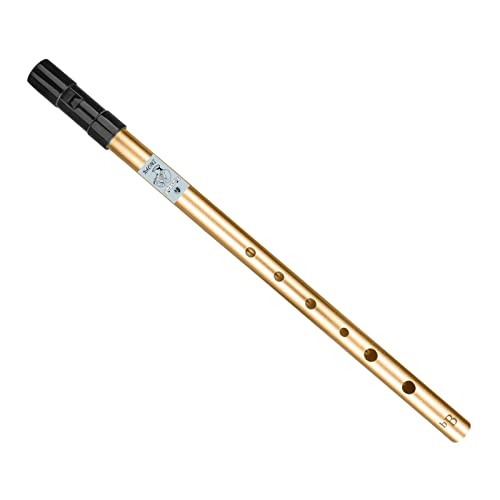 Qianly Flötenpfeife Aus Aluminiumlegierung, Blechpfeife Penny Whistle für Anfänger Und Kinder, 37 cm Goldbraun von Qianly