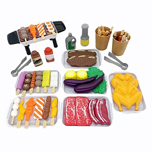 Qianly Grill Küchen Spielset, Rollenspiel, Spielzeug, Lustiges Spielgeschenk für Kinder Ab 3 Jahren, 55 Stück von Qianly