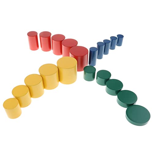 Qianly Holz Montessori Knobless Cylinders Set Kinder Kinder Early Developmental Toy von Qianly