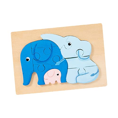 Qianly Holzpuzzle für Kinder mit Formen Und Tieren, Elefant von Qianly