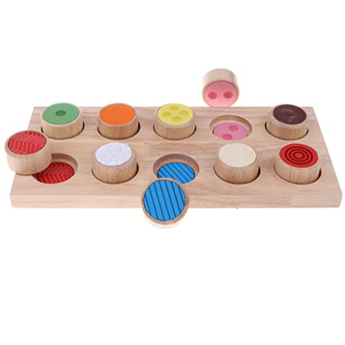 Qianly Holzzylinder Touch and Match Sensory Board Kinder Montessori Lernspielzeug von Qianly