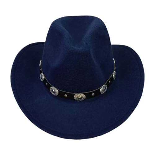 Qianly Hut mit breiter Krempe, Cowgirlhut für Erwachsene, Auftritt, Musikfestival, Marine Qianly Hut mit breiter Krempe, Cowgirlhut für Erwachsene, Auftritt, Musikfestival, Marine von Qianly