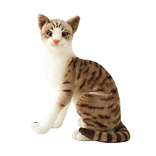 Qianly Katzen Plüschtier für Kinderzimmer, Kuscheltier für Kinder, 35cm graue Katze von Qianly