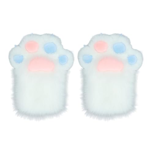 Qianly Katzenpfoten Handschuhe für Rollenspiele Und Mottopartys, Rosa Blau Pads Blau von Qianly