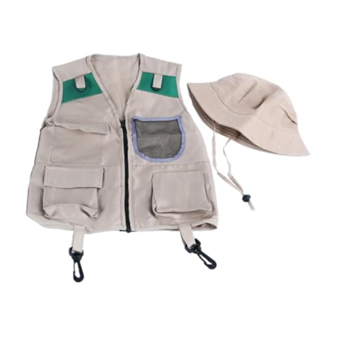 Qianly Kinder Explorer Weste Und Hut Set, Cargo Weste, Hut von Qianly