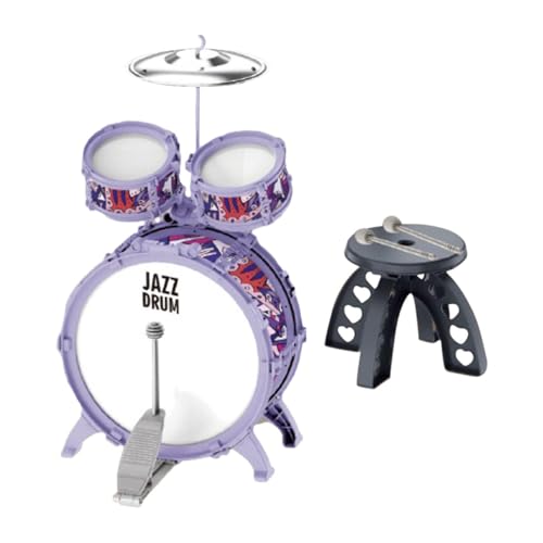 Qianly Kinder Jazz Drum Set Bass Drum Kits mit Hocker Pedal Percussion Musikinstrument Spielzeug für Geburtstagsgeschenk Kindergarten Kinder, Stil A von Qianly