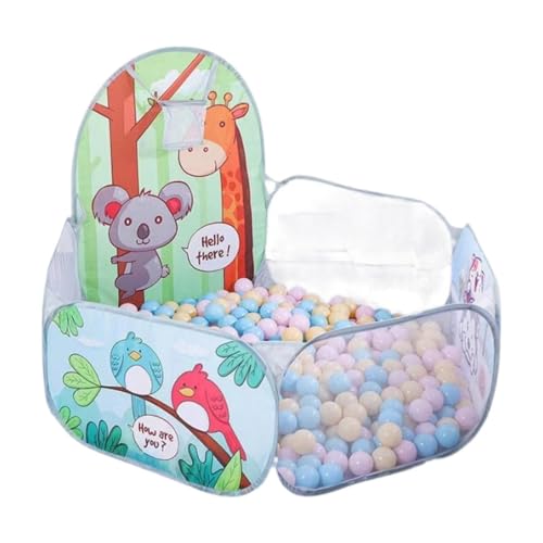 Qianly Kinder Spielzelt Kleinkinder Ball Pool Süßes Geschenk Zaun Spielhaus Baby Crawl Laufstall Faltbares Zelt für Kinder Jungen Mädchen Spielen, Style A, 100 Bälle von Qianly