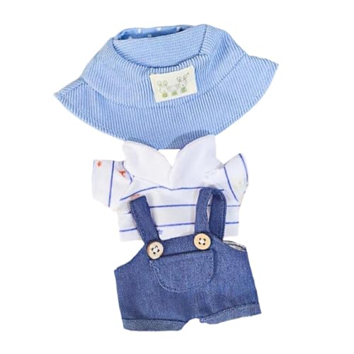 Qianly Kleidung für Puppen Aus Plüsch, Kostüme Und Zubehör für Stofftiere, mit Hut, Blaues T-Shirt mit Streifen von Qianly