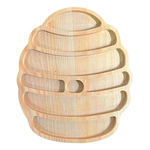 Qianly Montessori Holz Sensory Tablett für Kinder, Sortiertablett Und Lernspielzeug, Bienenwabe, 23 cm x 27 cm von Qianly