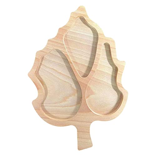 Qianly Montessori Holz Sensory Tablett für Kinder, Sortiertablett Und Lernspielzeug, Blatt, 32 cm x 23 cm von Qianly