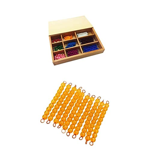 Qianly Montessori Mathematik Materialien – 10 Stück 10 mit Holzbox Zum Zählen von 1–9 von Qianly