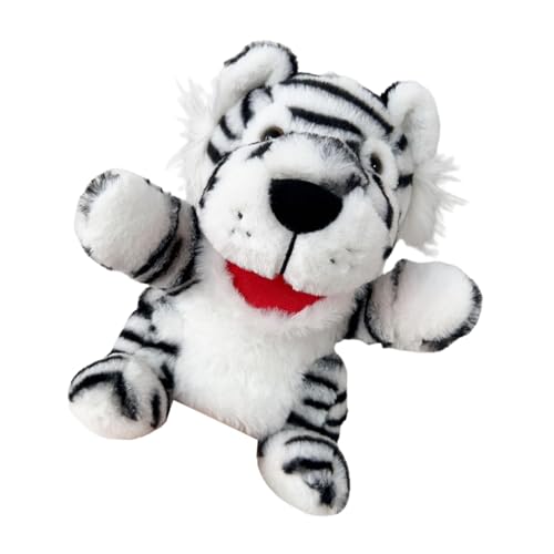 Qianly Plüschtier Handpuppe, Kinder Handpuppe, Fantasievolle Witze, Fingerpuppe, Tier Fingerpuppe für Kinder, Spielzeug, Geschenk, Unterricht, Tiger von Qianly