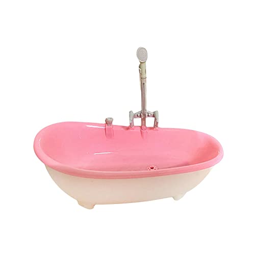 Qianly Puppenhaus Badewanne Im Maßstab 1:6 für 12 Zoll Puppenfiguren, Hell-Pink von Qianly