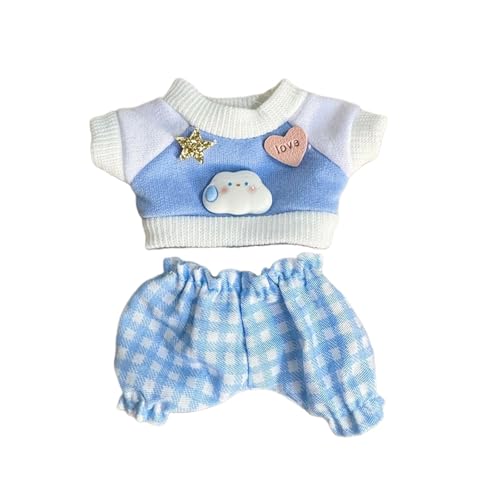 Qianly Puppenkleidung für 17 cm Große Plüschfiguren mit Hose Und Sweatshirt, BLAU von Qianly