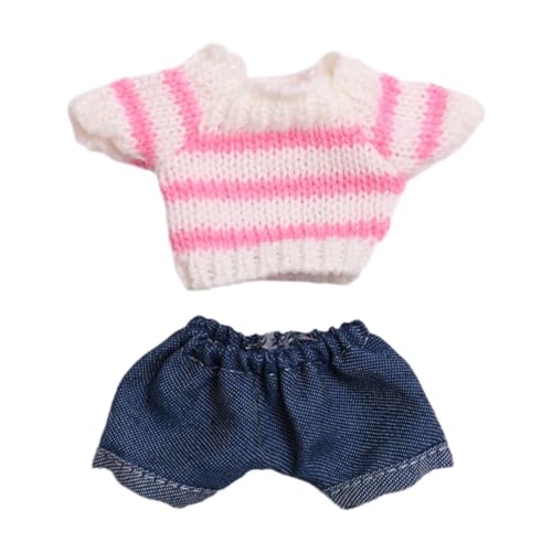 Qianly Puppenkleidung für Mini Puppen, 15 cm, Mädchenpuppenkleidung, Kostüme, Anziehsachen, Puppenhosen Outfits, Süßer Puppenkleidungsanzug für Kinder Im Alt, Blau von Qianly