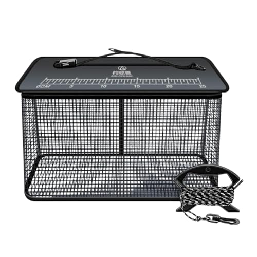Qianly Schwimmender Angelkorb Angelnetzkäfig Gummibeschichteter Reißverschluss für Den Außenbereich Zubehör Schutztasche Minnows Eimer, Schwarz 34cmx20cmx28cm Qianly Schwimmender Angelkorb Angelnetzkäfig Gummibeschichteter Reißverschluss für Den Außenbereich Zubehör Schutztasche Minnows Eimer, Schwarz 34cmx20cmx28cm von Qianly
