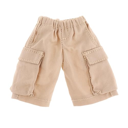 Qianly Shorts Im Maßstab 1/12, Miniatur Outfits, Freizeit Puppenkleidung, Mini Kleidung für 6 Zoll Anziehfiguren, Körper, Puppenmodell Zubehör, Khaki von Qianly