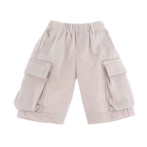 Qianly Shorts Im Maßstab 1/12, Miniatur Outfits, Freizeit Puppenkleidung, Mini Kleidung für 6 Zoll Anziehfiguren, Körper, Puppenmodell Zubehör, grau-weiß von Qianly