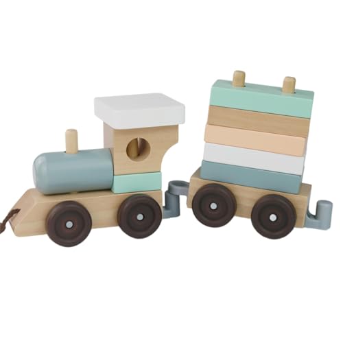 Qianly Stapelzug Holzeisenbahn Set Holzspielzeug Sortier-Stapelspielzeug für Kinder Kinder von Qianly