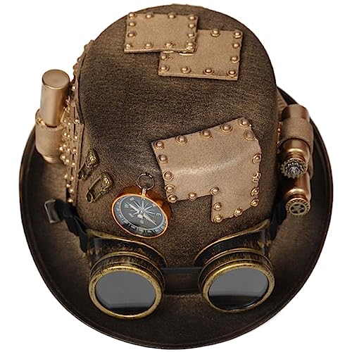 Qianly Steampunk-Hüte, Vintage-Stil, Tanzhut, Kopfbedeckung, Bowler-Hut, Jazz-Hut für Punk, Cosplay, Rave, Festival, Mottoparty, Urlaub von Qianly