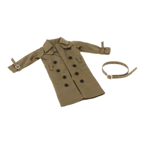 Qianly Stylischer Miniatur Trenchcoat für 6'' Actionfiguren, Grün von Qianly