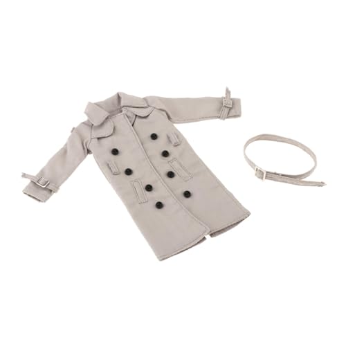 Qianly Stylischer Miniatur Trenchcoat für 6'' Actionfiguren, grau von Qianly