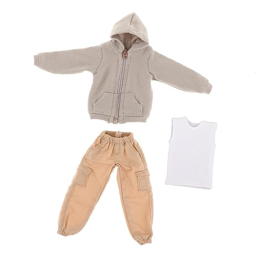 Qianly Trendige Herrenkleidung Im Maßstab 1/12, Handgefertigte Lässige Herren Outfits für Den Körper Einer 6 Zoll Actionfigur Und Zubehör für BJD Puppen. , Khaki von Qianly