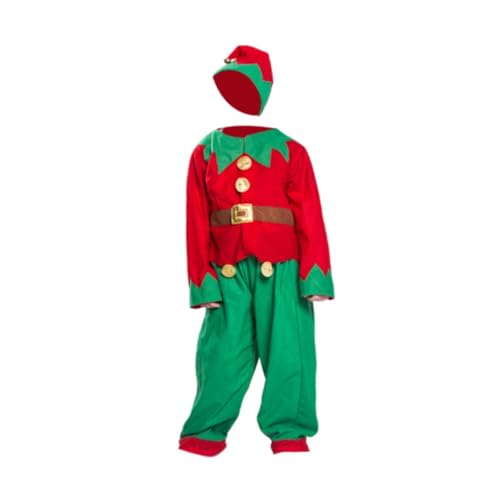 Qianly Weihnachtskostüm Set Bestehend aus Kostüm Hut Accessoires Und Oberteil aus Weichem Kammgarnstoff für Angenehmes Tragen für Rollenspiel Karneval, Jungen S Qianly Weihnachtskostüm Set Bestehend aus Kostüm Hut Accessoires Und Oberteil aus Weichem Kammgarnstoff für Angenehmes Tragen für Rollenspiel Karneval, Jungen S von Qianly