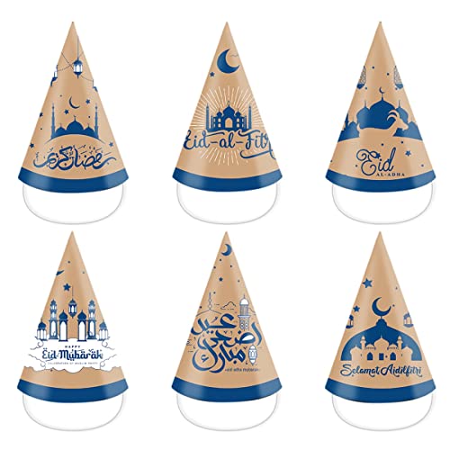 Qiaohome 6 Stück Eid Ramadan Dekoration 3D Papierhut Mond Stern Dekoration für Ramadan Party Supplies von Qiaohome