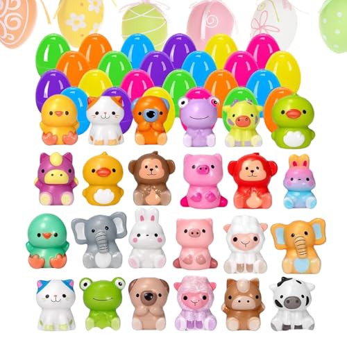 24PCS Gefüllte Ostereier, Vorgefüllte Ostereier Gefüllt Mit 24 Mochi Squishy Spielzeugen, Ostereier Stressball Für Ostern Partyzubehör, Osterkorb Füllstoffe, Osterparty Geschenke Für Kinder von Qidures