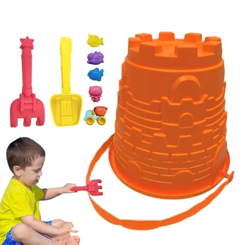 Qidures Sandspielzeug Set Für Kinder Und Kleinkinder, 8 Stück Sandspielzeug Set, Strandspielzeug Kinder, Draußen Reise Strandspielzeug Mit Faltbar Strands Eimern, Sandformen Und Schaufelund von Qidures