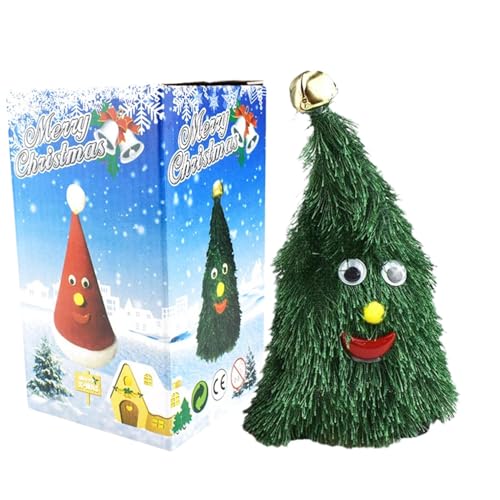 Qidures Tanzender Weihnachtsbaum, Animierter Weihnachtsbaumhut, Elektrische Weihnachtsbaumpuppe, Interaktiver Weihnachtsspielzeug, Animierte Weihnachtsdekorationen Für Kinder, 6x6x10cm von Qidures