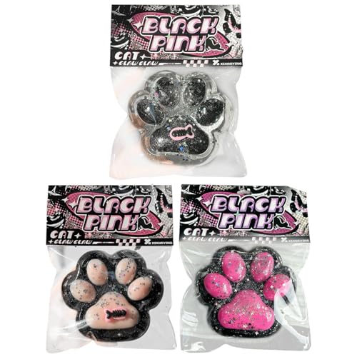 3 Stück Squishy Cat Paw, Cat Paw Squeeze Spielzeug, Squishy Pfote, Katzenpfoten Squishy Toy,Süße Katzenpfoten Quetschspielzeug, Anti Stress Sensory Fidget Toys Für Kinder Und Erwachsene von Qikam