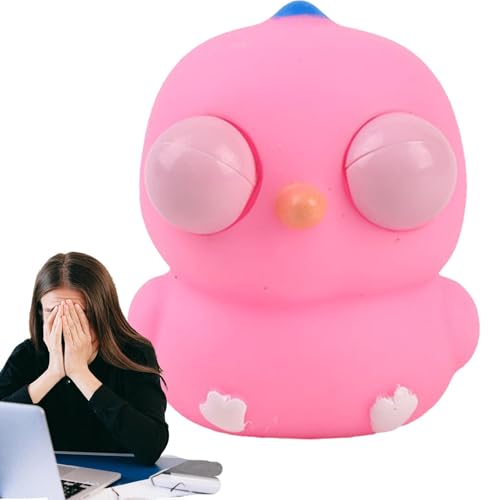 Chick Squeeze Spielzeug, Chick Squeeze Out Eyes Toys - Eye Poping Cartoon Fidget Toy - Weicher Stressabbau Zappern Gadgets lustiger Stretch Ball für Kinder von Qikam