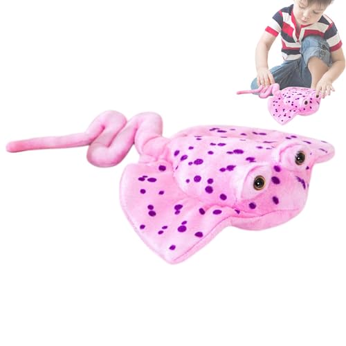 Qikam Fisch-Plüschtiere,Fisch-Plüschtiere,Weiche Plüsch-Manta-Puppen - Hautfreundliches Manta-Spielzeugkissen, Sofa-Manta-Puppen für Wohnzimmer, Schlafzimmer, Arbeitszimmer von Qikam