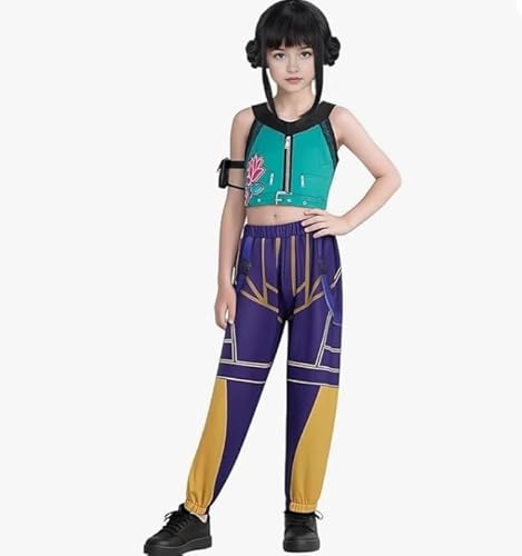 Qikam K pop Dämon Zoey Cosplay Kostüm für Kinder, Jäger Popsänger Zoey Idol Bühne Rollenspiel Outfits, Zoey Cosplay Rollenspiel Uniform Komplettes Set Halloween Party Dress Up für Frauen Mädchen Qikam K pop Dämon Zoey Cosplay Kostüm für Kinder, Jäger Popsänger Zoey Idol Bühne Rollenspiel Outfits, Zoey Cosplay Rollenspiel Uniform Komplettes Set Halloween Party Dress Up für Frauen Mädchen von Qikam