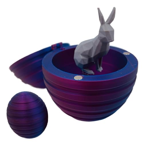 Qikam Kleine 3D-gedruckte Eier,3D-gedrucktes Ei | Hasenfigur Spielzeug - 3D-gedruckte Tiere, Hase, Innendekoration, Schreibtischspielzeug für Ostern, Heimdekoration von Qikam