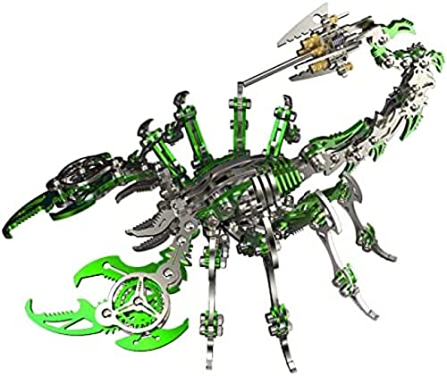 3D-Metallpuzzle, Skorpion-Modell, DIY-Montage, abnehmbares grünes Skorpion-König-Modell, Edelstahl-Bausatz, Metall-Puzzle, Ornament, kreatives Geschenk, grüner Skorpion-König von Qingingg