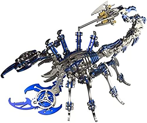 3D-Metallpuzzle Skorpion-Modell, DIY-Montage, abnehmbares grünes Skorpion-König-Modell, Edelstahl-Bausatz, Metall-Puzzle, Ornament, kreatives Geschenk, Blauer Skorpion-König von Qingingg