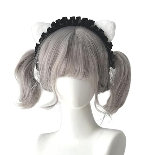 Qingsi Lolita Stirnband Spitze Schleife Haarband Dienstmädchen Anime Cosplay Kopfbedeckung Band Bowknot Niedliches Haarband Party Haarschmuck Perfekt für Cosplay von Qingsi