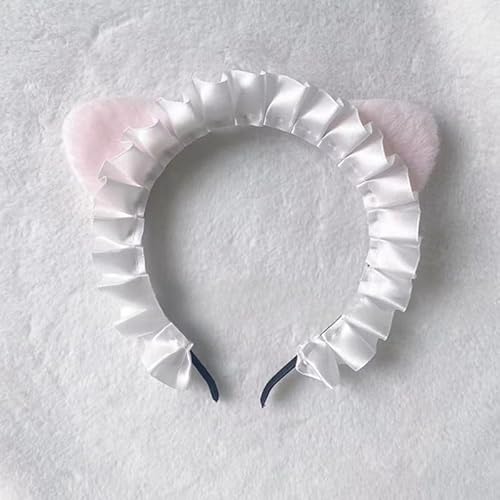 Qingsi Lolita Stirnband Spitze Schleife Haarband Dienstmädchen Anime Cosplay Kopfbedeckung Band Bowknot Niedliches Haarband Party Haarschmuck Perfekt für Cosplay von Qingsi