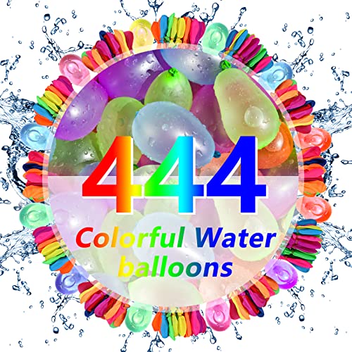 Wasserbomben 444 Stück Wasserbomben Selbstschließend Set Schnellfüller Wasserballons Gemischt Wasserball für Kinder Sommer Draussen von Qingxiaotu