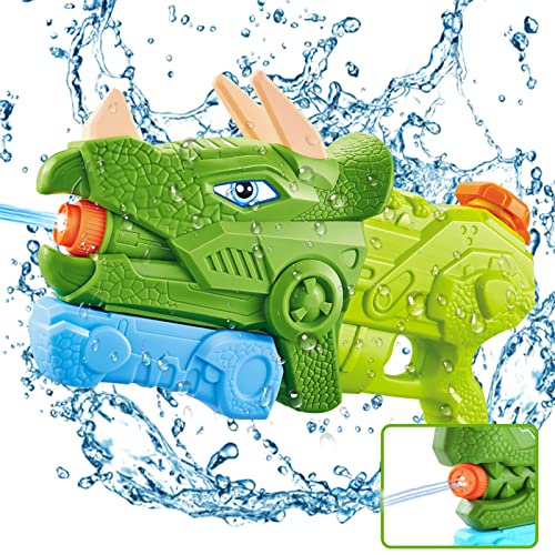 Wasserpistole,Pool Wasserspritzpistolen,Wasserpistole mit Großer Reichweite,Super Squirt Wasserpistolen,Wasser Blaster (Triceratops-Wasserpistole) von Qingxiaotu