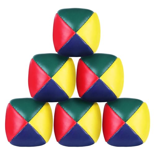 Jonglierbälle,6 Pack Jonglierbälle Bälle Zirkus Kleine Bälle PU Leder Jonglier Sitzsäcke für Anfänger Erwachsene Kinder Kinder Kindergarten 5 * 5CM von Qinsky