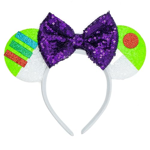 QishGO Buzz Lightyear Halloween-Maus-Ohr-Stirnband, Haarreif, Mäuse, Fledermausflügel, Haarschmuck für Damen von QishGO