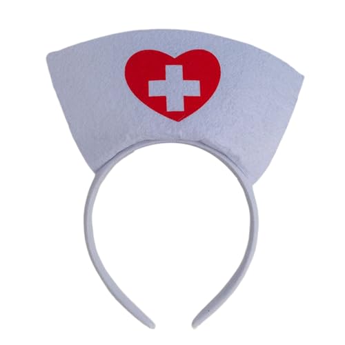 QishGO Krankenschwesterhut, Halloween-Stirnband für Damen und Mädchen, tägliches Tragen, Halloween-Party, Kostüm, Cosplay, Haarschmuck von QishGO